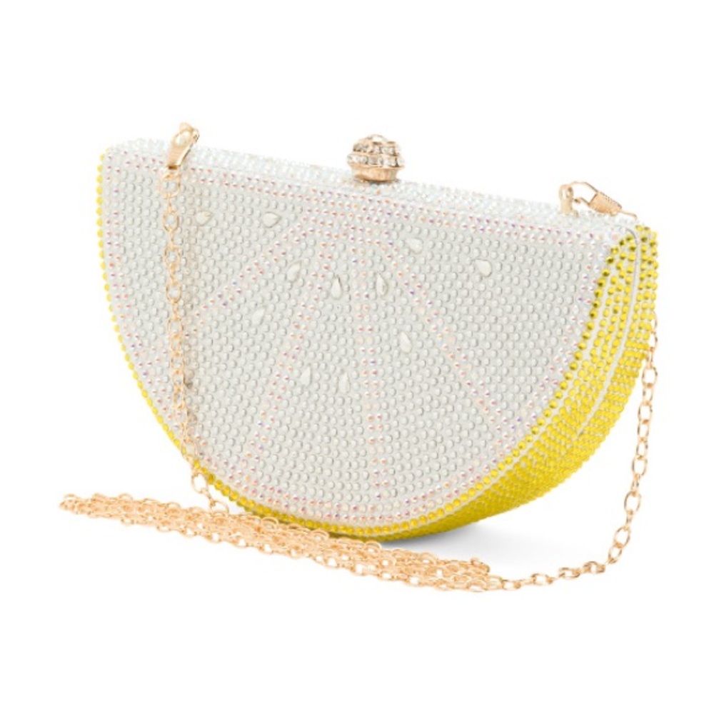 MOST WANTED
Rhinestone Lemon Shaped Clutch
